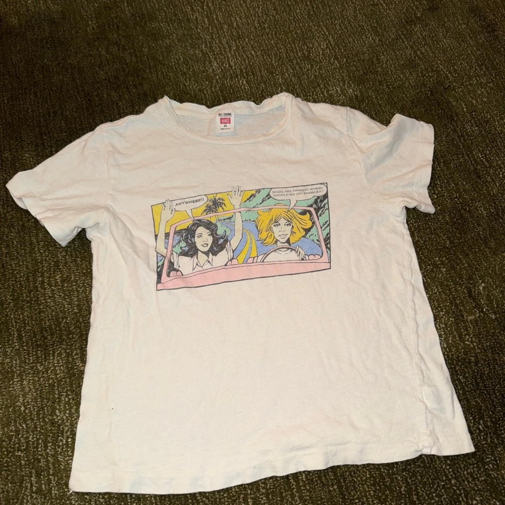 White Graphic Comic Panel Tee